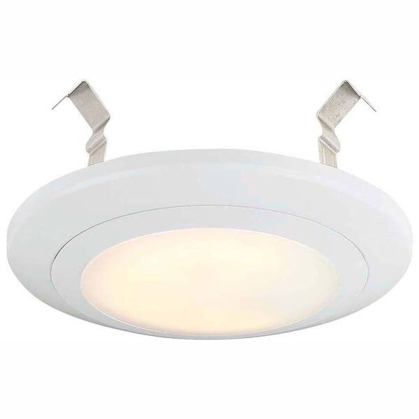 EnviroLite 4 in. White Integrated LED J-Box or Recessed Can Mounted LED Disk Light Trim, 4000K