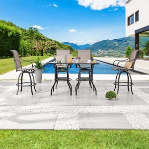 5-Piece Metal Bar Height Outdoor Dining Set