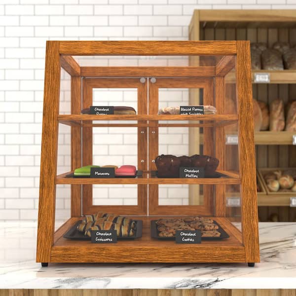 21 in. Artisan Light Wooden Slanted Bakery Display Case 3.5 cu. ft.