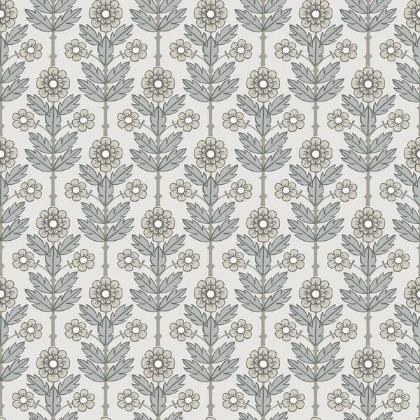 A-Street Prints Aya White Floral Wallpaper Sample