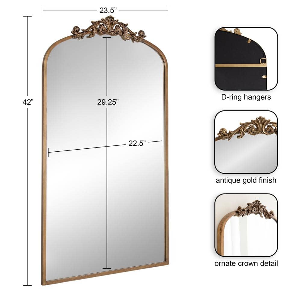 Arendahl Gold 24" x 42" Baroque Arch Wall Mirror