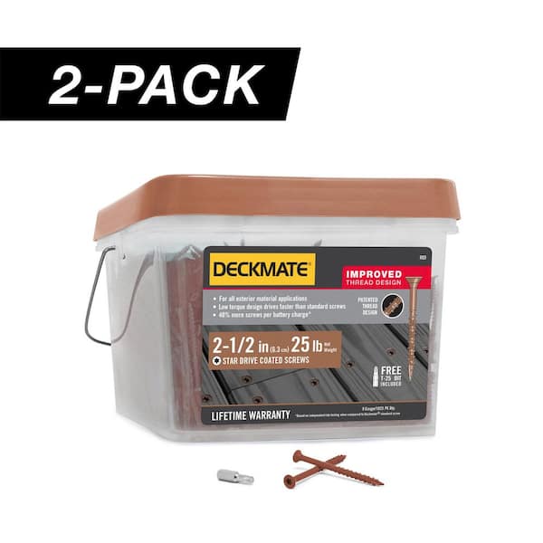 2-Pack #9 x 2-1/2 in. Red Star Drive Flat Head Wood Deck Screw (50 lb / 3,646-Piece)