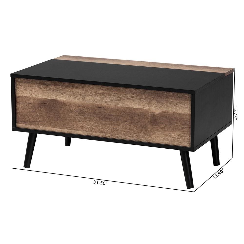 Jensen Two-Tone Wood Lift-Top Coffee Table with Storage