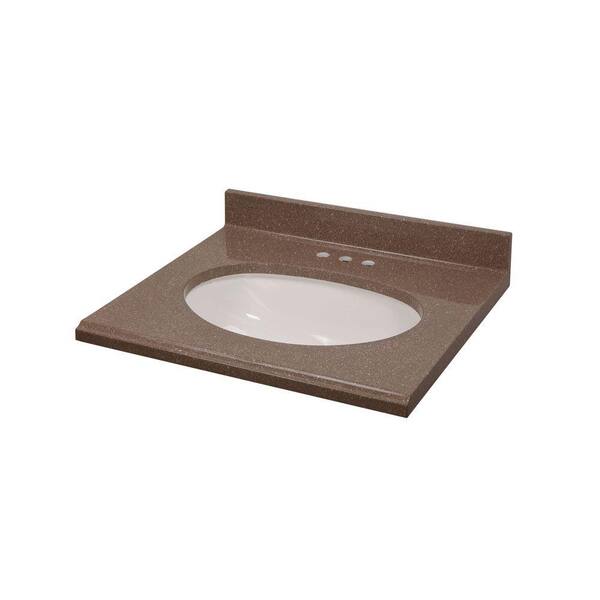 St. Paul 25 in. Colorpoint Technology Vanity Top in Mocha with White Undermount Bowl-DISCONTINUED