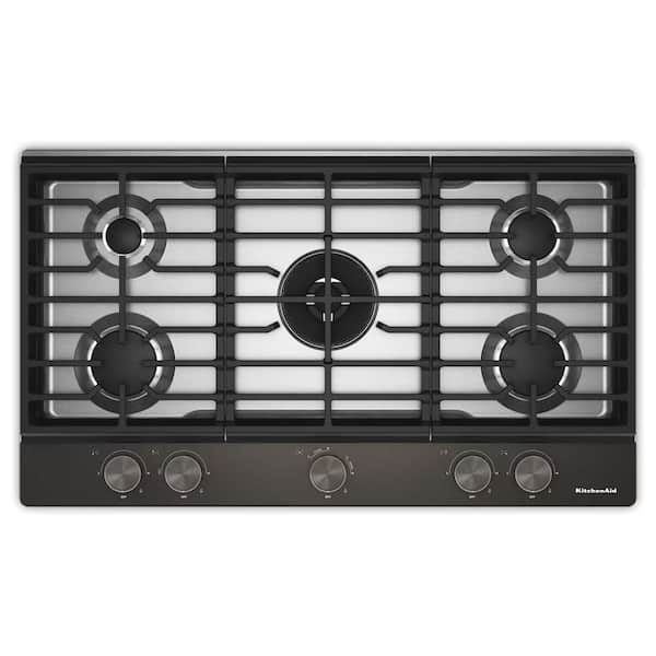 36 in. 5 Burners Gas Cooktop in Black Ore with Integrated Wok Grate