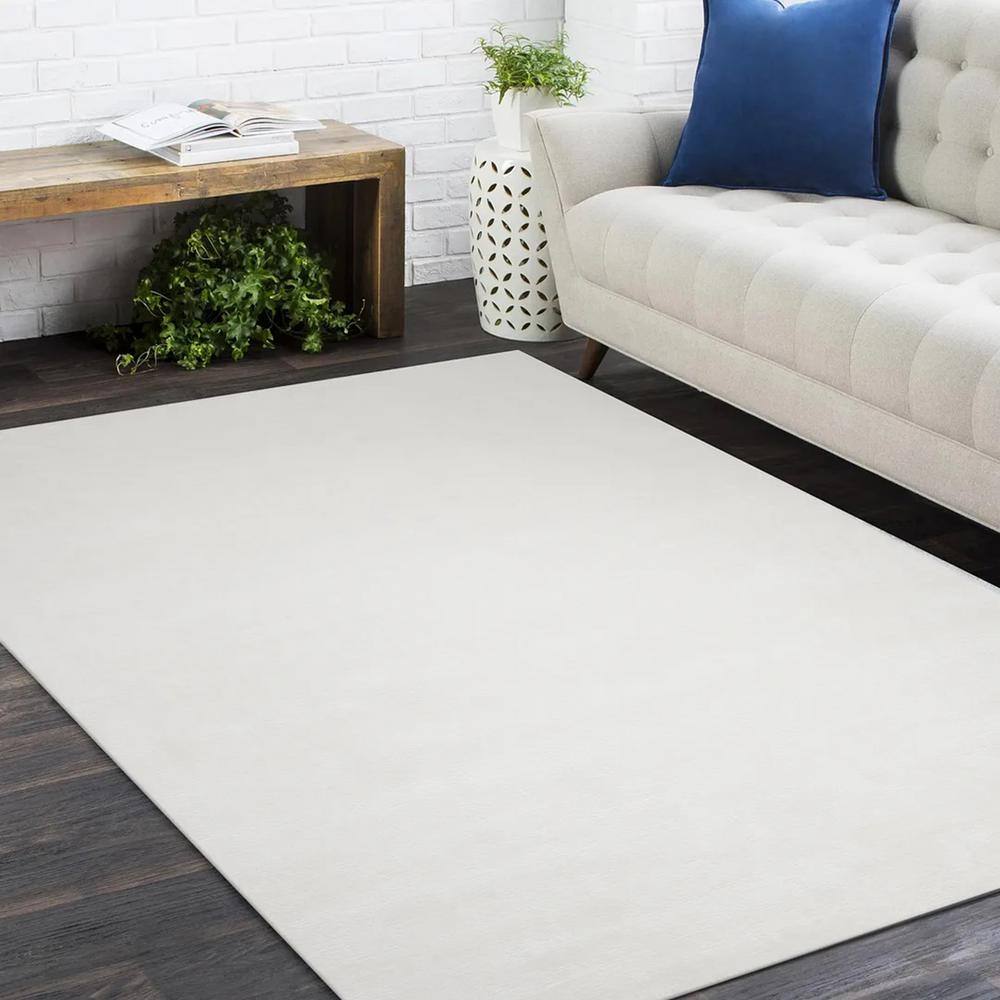 Ivory Elegance 8' x 10' Handmade Wool-Viscose Stripe Area Rug