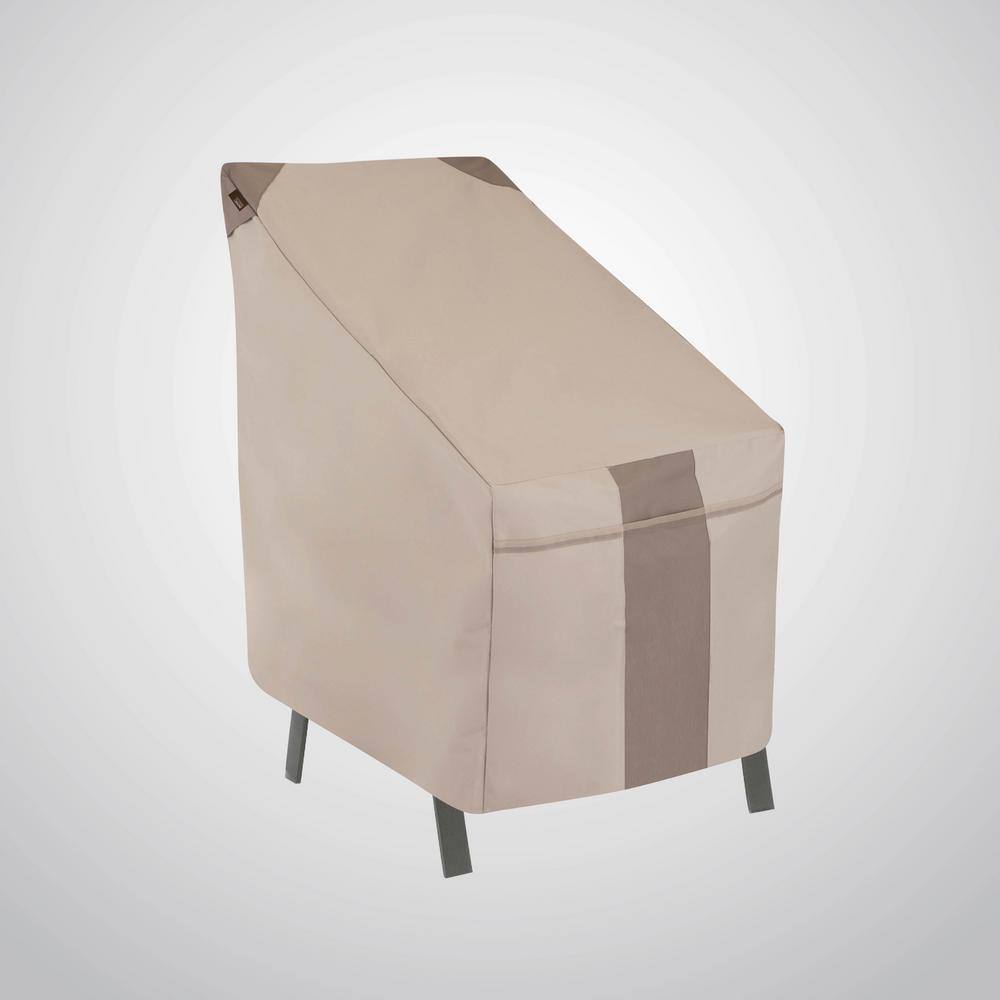 Beige Weather-Resistant High Back Patio Chair Covers, Set of 2