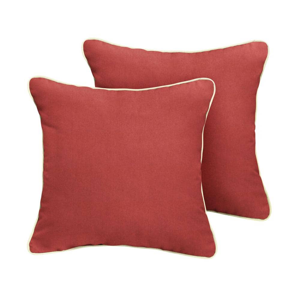Sunbrella Canvas Henna Outdoor Corded Throw Pillows (2-Pack)