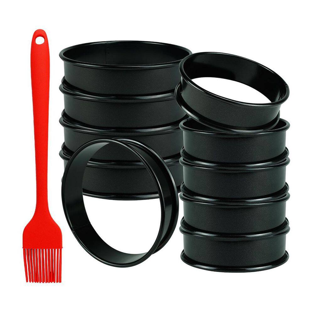 Stainless Steel Tart Rings Set Nonstick Double Rolled Edge Metal Baking Mold Crumpet Circle 10 Pack Silver price history on PriceWatchPro