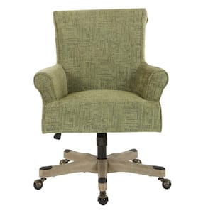 Megan Olive Fabric Office Chair with Grey Wash Wood