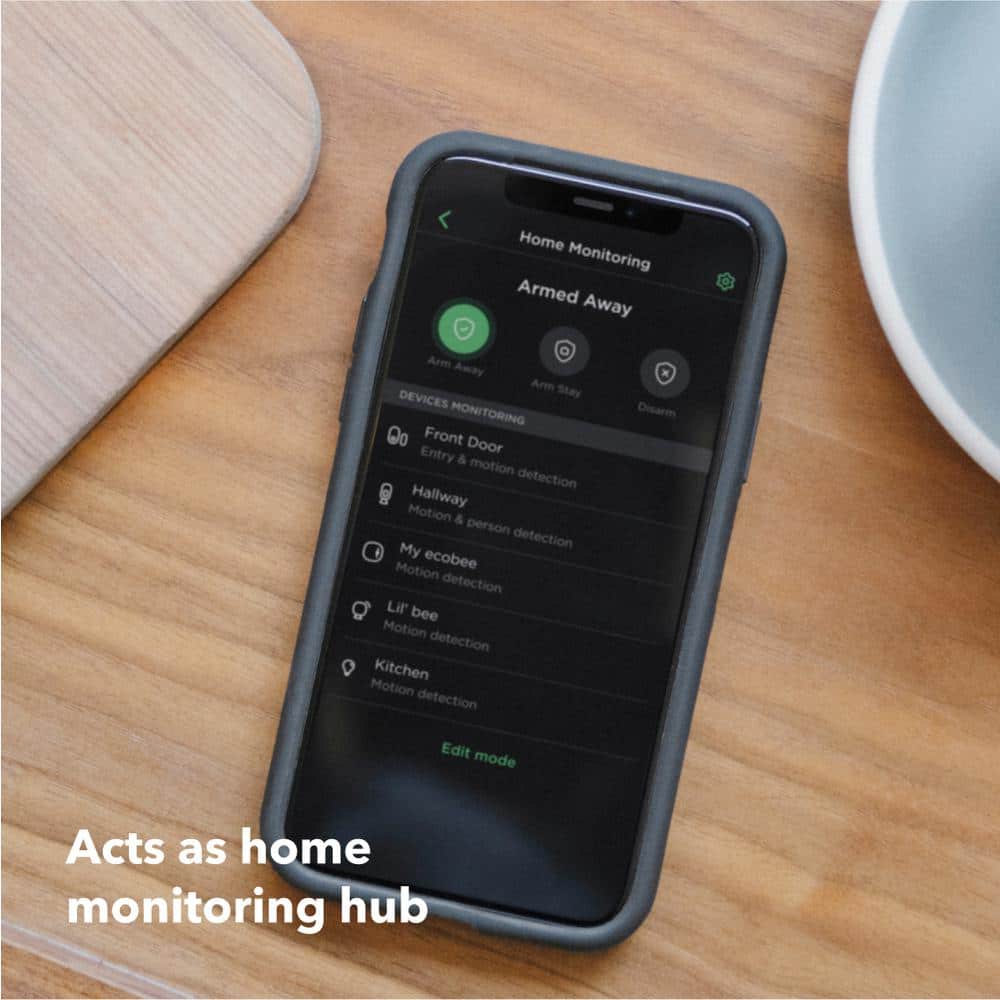 Black Square Smart Touchscreen Thermostat with WiFi and Voice Control