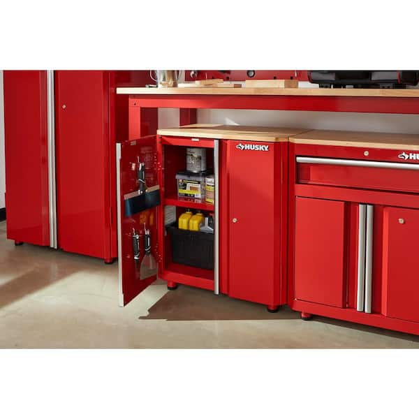 Husky G2802BR-US Ready-to-Assemble 24-Gauge Steel 2-Door Garage Base Cabinet in Red (28 in. W x 32 in. H x 18 in. D) - 2