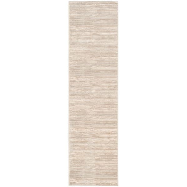SAFAVIEH Vision Cream 2 ft. x 20 ft. Solid Marle Runner Rug