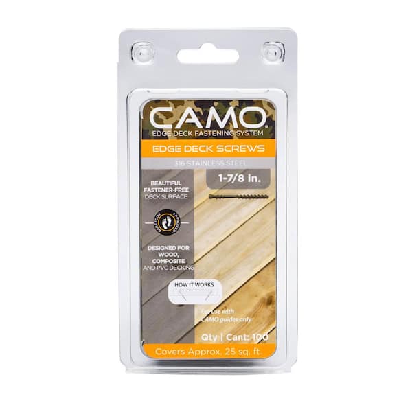 CAMO 1-⅞ in. 316 Stainless Steel Trimhead Hidden Edge Deck Screw (100-Count)