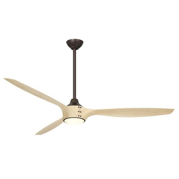 Pierce-65 65 in. Smart Indoor Dark Bronze Low Profile Ceiling Fan with Integrated LED, Remote Control Included