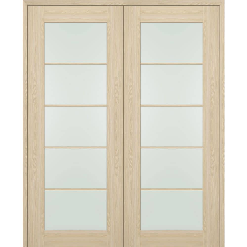 Avon 5 Lite N 64 in. x 84 in. Both Active 5-Lite Frosted Glass Loire Ash Wood Composite Double Prehung French Door price history on PriceWatchPro