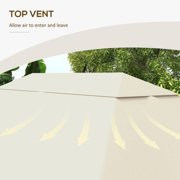 PECO Outsunny 10 ft. x 10 ft. Patio Gazebo Canopy Outdoor