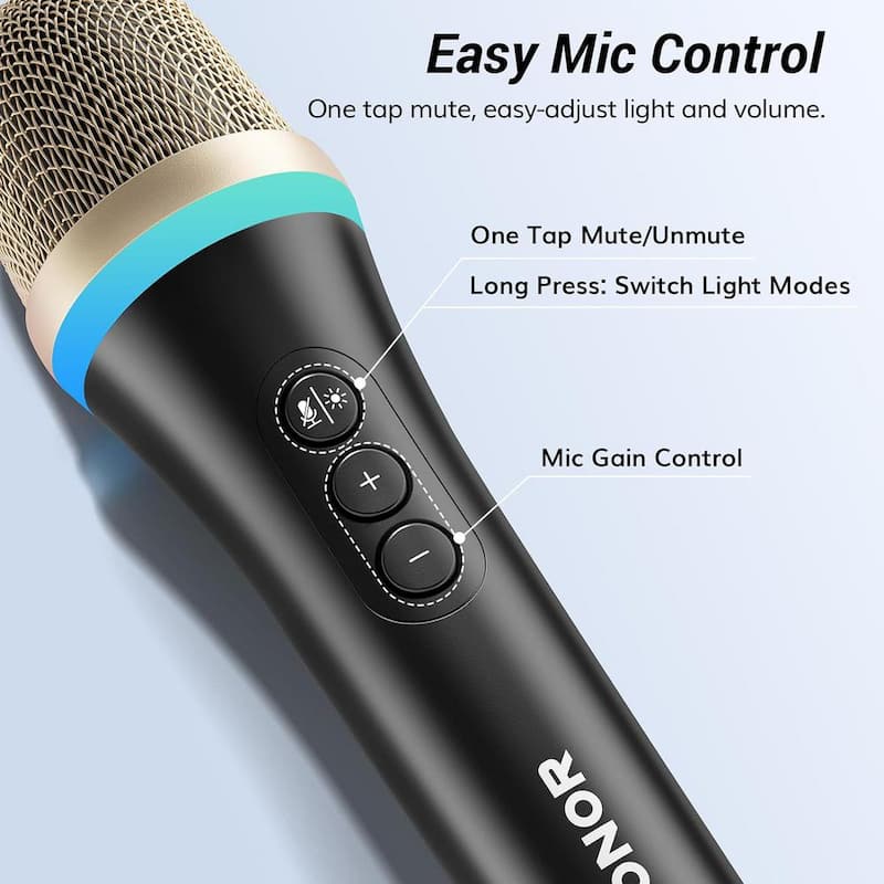 USB Dynamic Microphone for Podcast Gaming Mic with RGB for Recording with Quick Mute and Stand