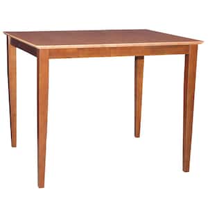 Cinnamon and Espresso Solid Wood Counter-Height Table