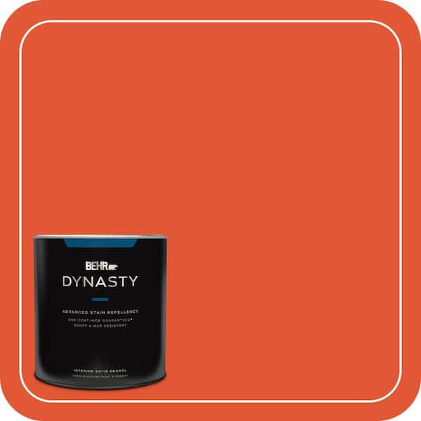 BEHR DYNASTY 1 qt. #S-G-210 Volcanic Blast Satin Enamel Interior Stain-Blocking Paint & Primer