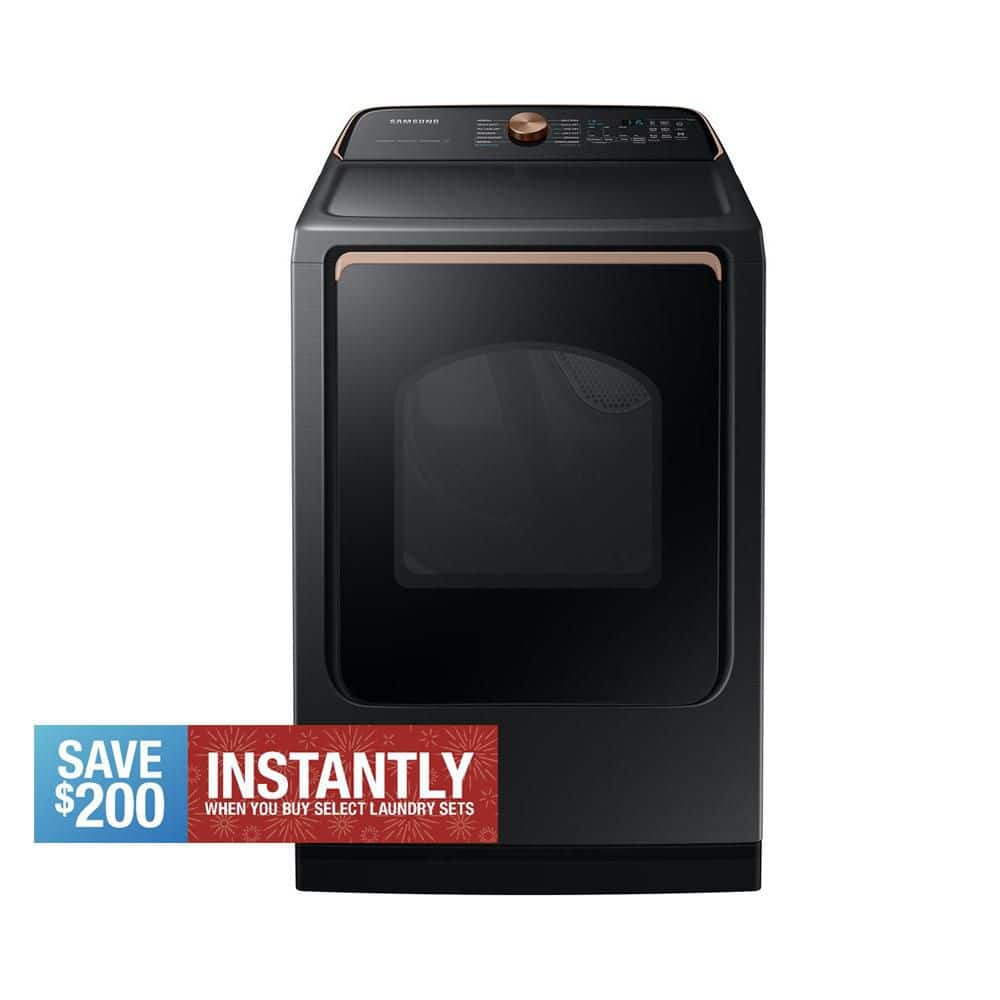7.4 cu. ft. Smart vented Gas Dryer with Pet Care Dry and Steam Sanitize plus in brished black