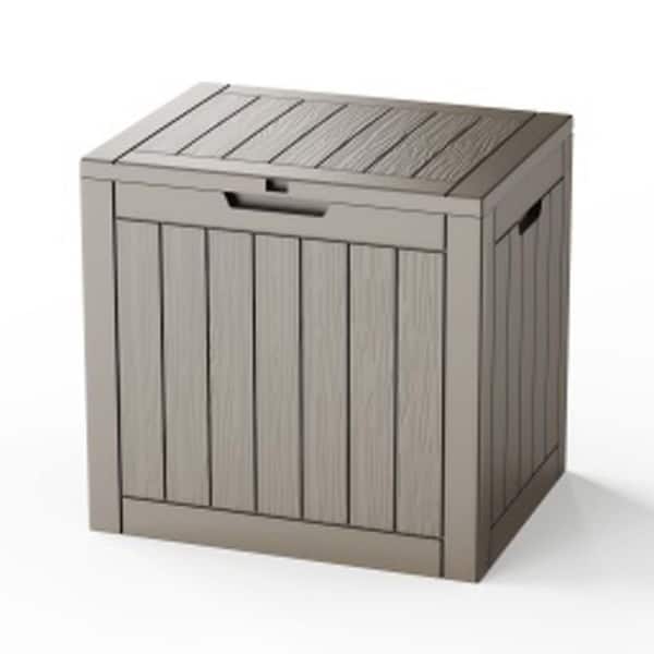 30 Gal. Resin Deck Box Outdoor Storage Box with high resistance in Light brown