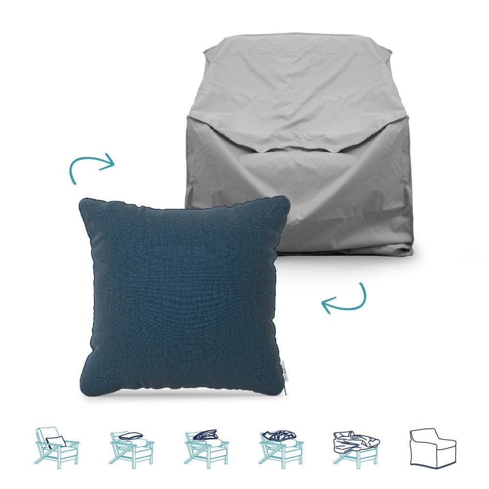 Pillow-To-Cover 18 in. Meridian Twilight Pillow Club Chair Cover