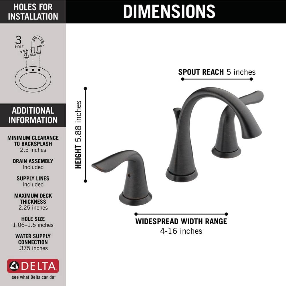 Venetian Bronze Widespread Bathroom Faucet with Metal Handles