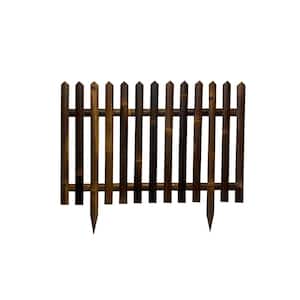 22 in. H Black Bamboo Picket Garden Fence