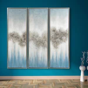 Abstract Triptych Set Textured Metallic Hand Painted by Martin Edwards Framed Canvas Wall Art