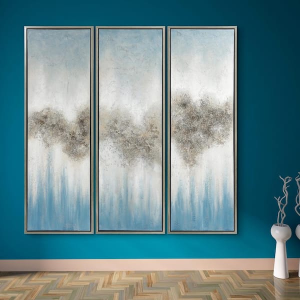 Empire Art Direct Abstract Triptych Set Textured Metallic Hand Painted by Martin Edwards Framed Canvas Wall Art