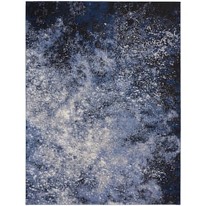 Passion Light Blue Black 8 ft. x 10 ft. Abstract Contemporary Area Rug
