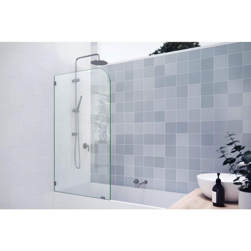 Solaris 30" x 58.25" Frameless Clear Glass Bathtub Shower Panel