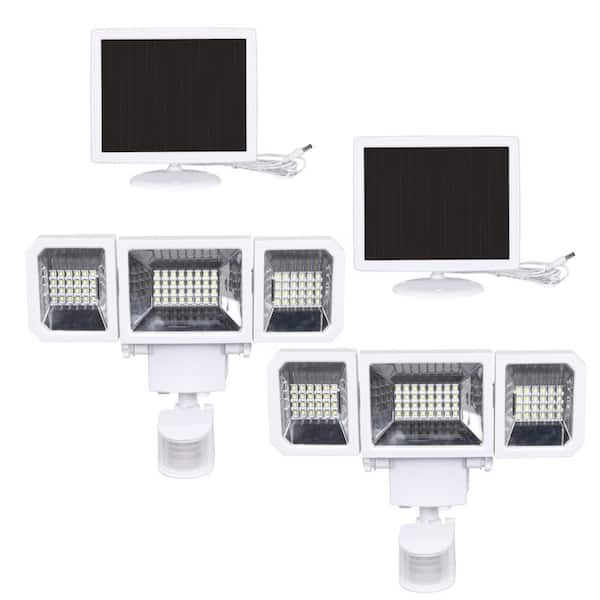 Westinghouse 2000 Lumens White Motion Activated Outdoor Integrated LED Solar Triple Head Light (2-Pack)