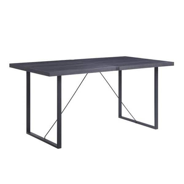 Benjara 64 In. Gray Wood Sled Basel Dining Table (Seat Of 6) BM251160 ...