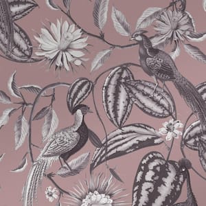 Amherst Garden Mulberry Purple Wallpaper