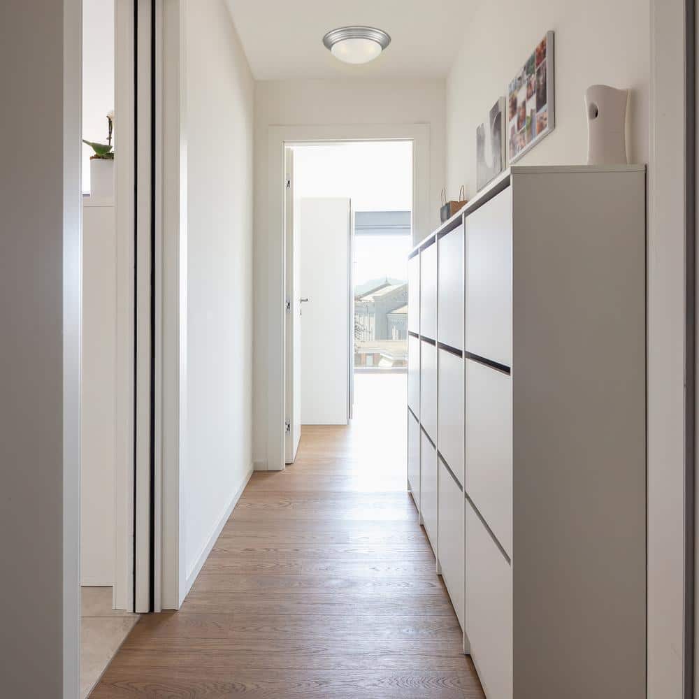 Modern Tap 14" Brushed Nickel & Glass Flush Mount Light