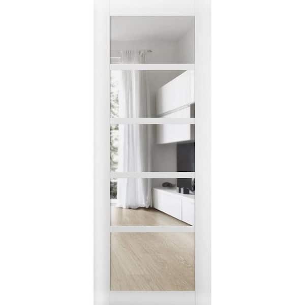 30 in. x 84 in. Solid MDF Clear glass White Interior Door Slab