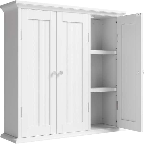 31.1-in. W x 9.1-in. D x 23.4-in. H in White Wall Cabinet with Adjustable Shelves