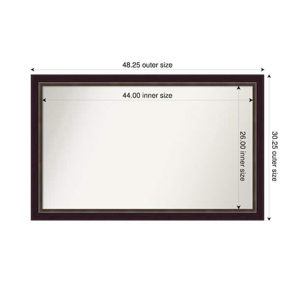 Amanti Art Signore Bronze 48.25 in. x 30.25 in. Custom Non-Beveled Wood Framed Bathroom Vanity Wall Mirror
