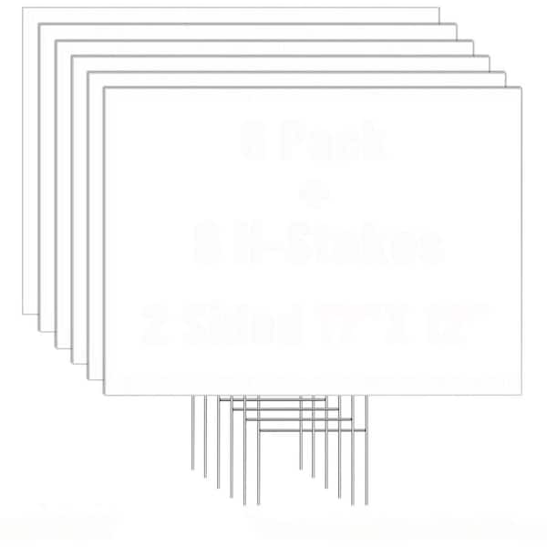 Phewnyzo 10 Pack Blank Yard Signs with Stakes, 19 x 14 in. White ...
