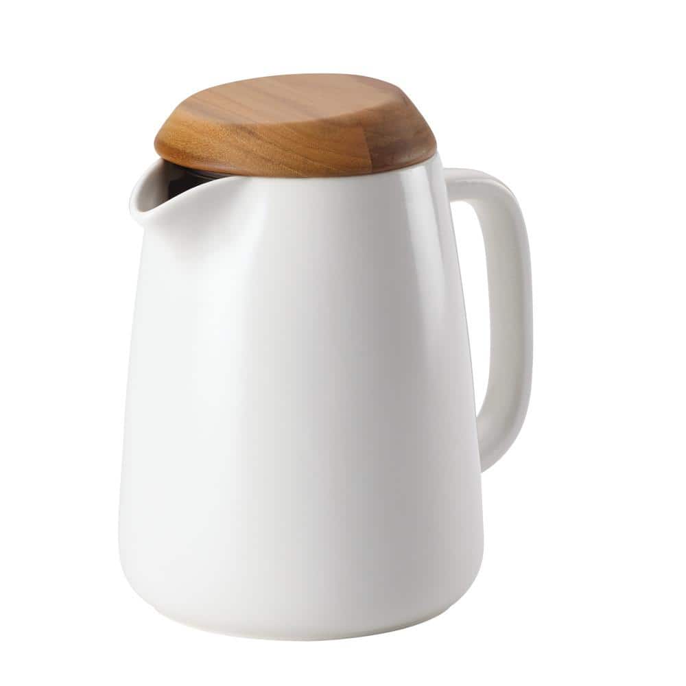 BonJour Wayfarer Ceramic 34Ounce Coffee Pot, Matte White 47498 The Home Depot