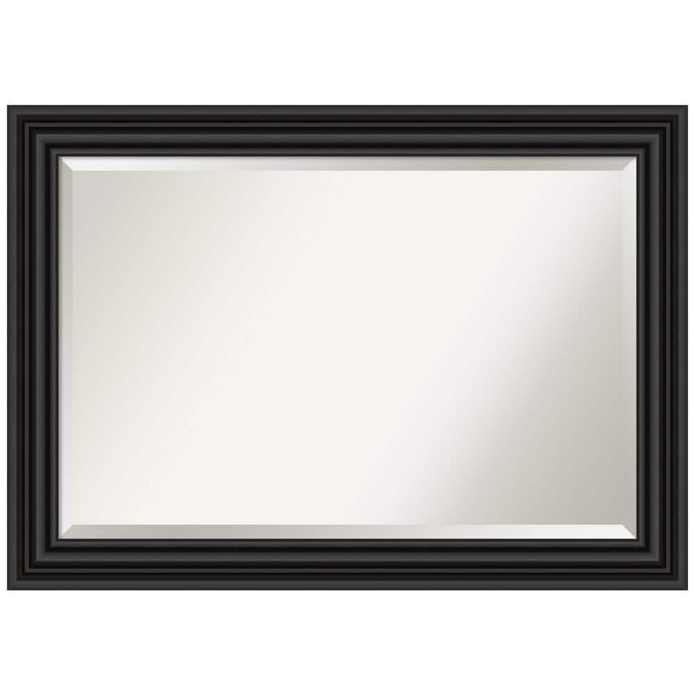 Large Rectangular Black Beveled Bathroom Vanity Mirror