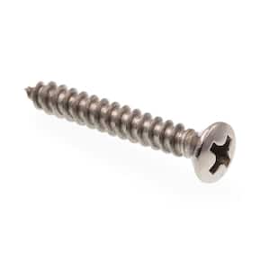 #6 x 1 in. Grade 18-8 Stainless Steel Phillips Drive Oval Head Self-Tapping Sheet Metal Screws (100-Pack)