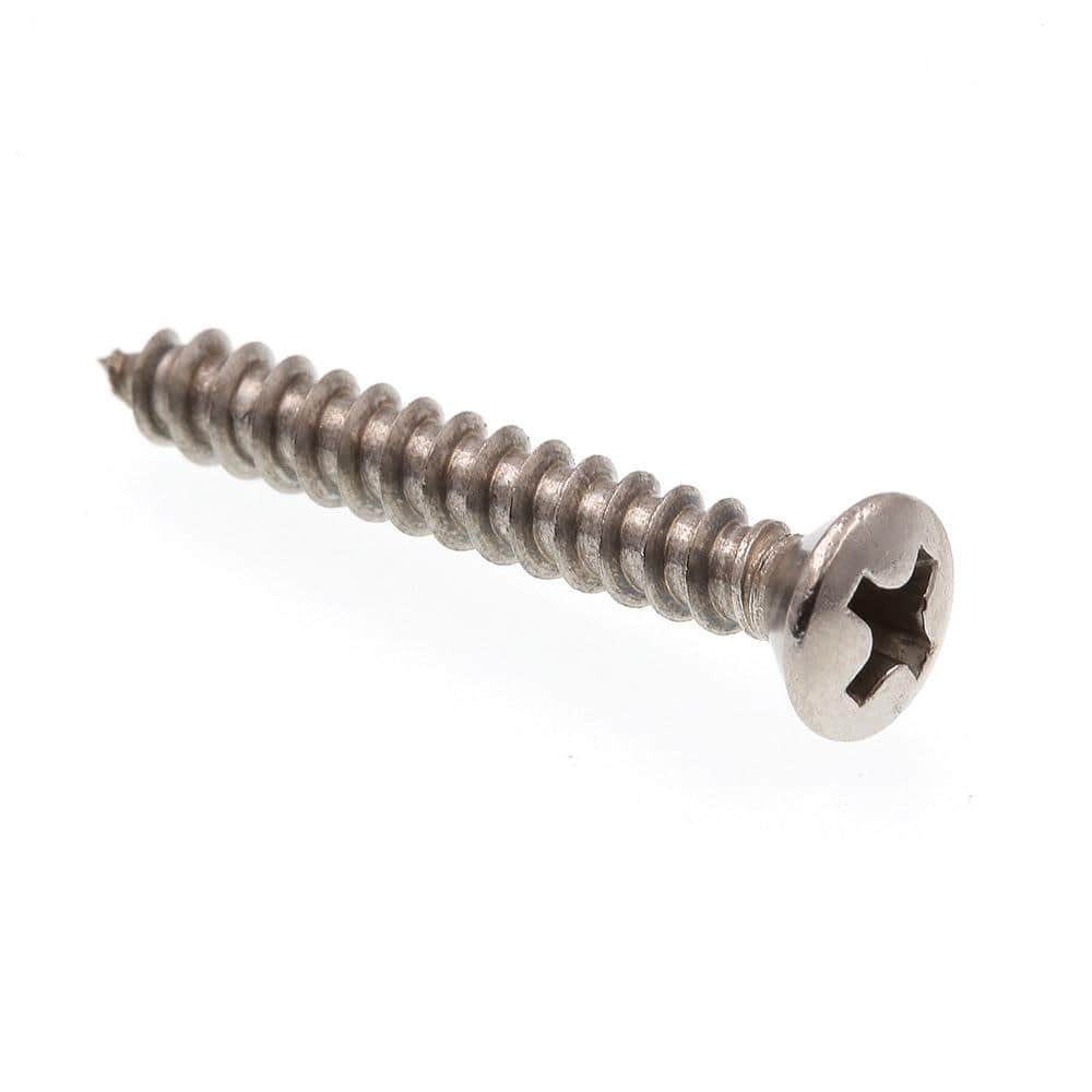Slotted Oval Head Sheet Metal Screw Stainless Steel #6 x 3/8" Qty 100 