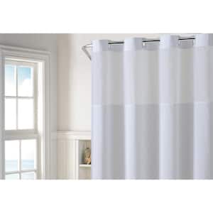 Plainweave 71 in. W x 74 in. L Polyester Shower Curtain in White