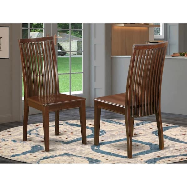 HOME IMPORTS EMPORIUM Mahogany Wooden Seat Slat Back Dining Chair (Set of 2)