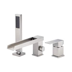 8011 Single-Handle Tub Deck Mount Roman Tub Faucet with Hand Shower in Brushed Nickel