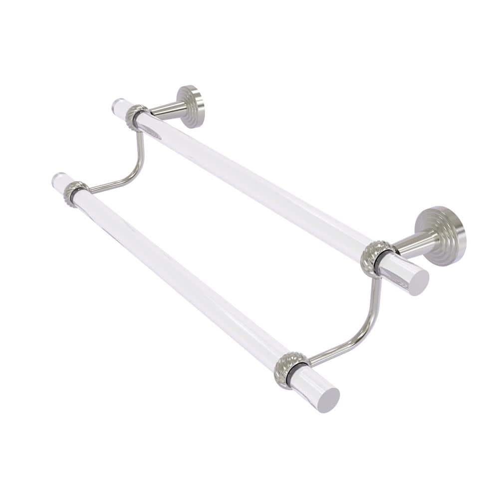 Satin Nickel and Acrylic Double Wall Towel Bar
