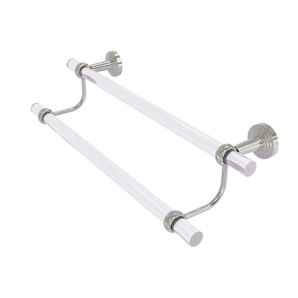 Allied Brass Pacific Beach Collection 30 in. Wall Mounted Double Towel Bar with Twisted Accents in Satin Nickel